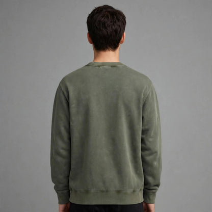Olive Green Crew Neck SweatShirt